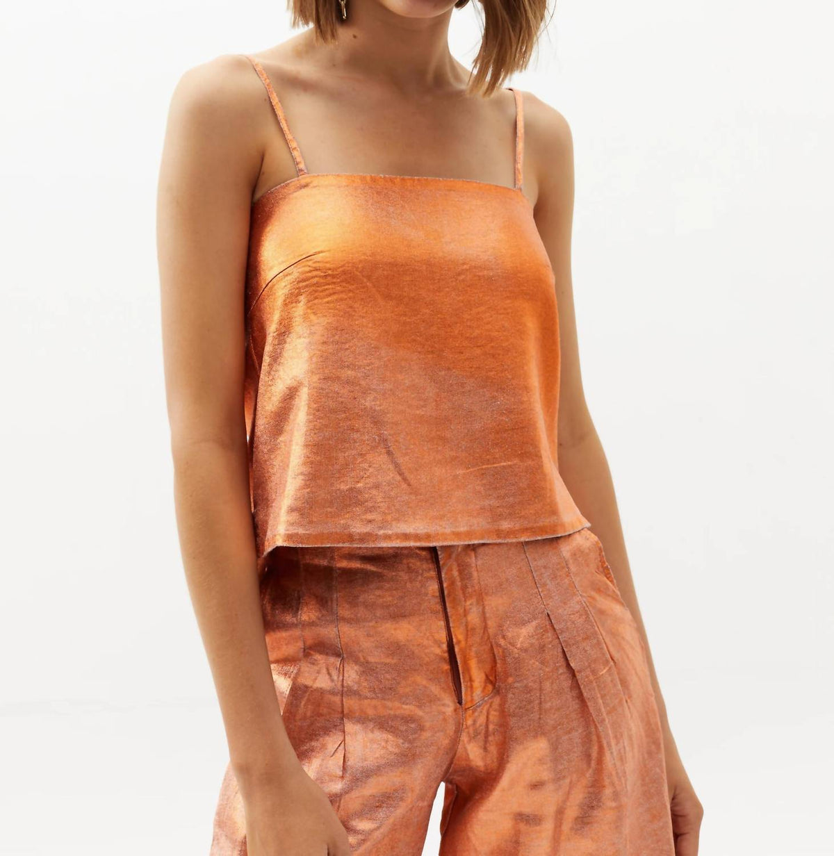 Lanhtropy - Metallic Linen Top