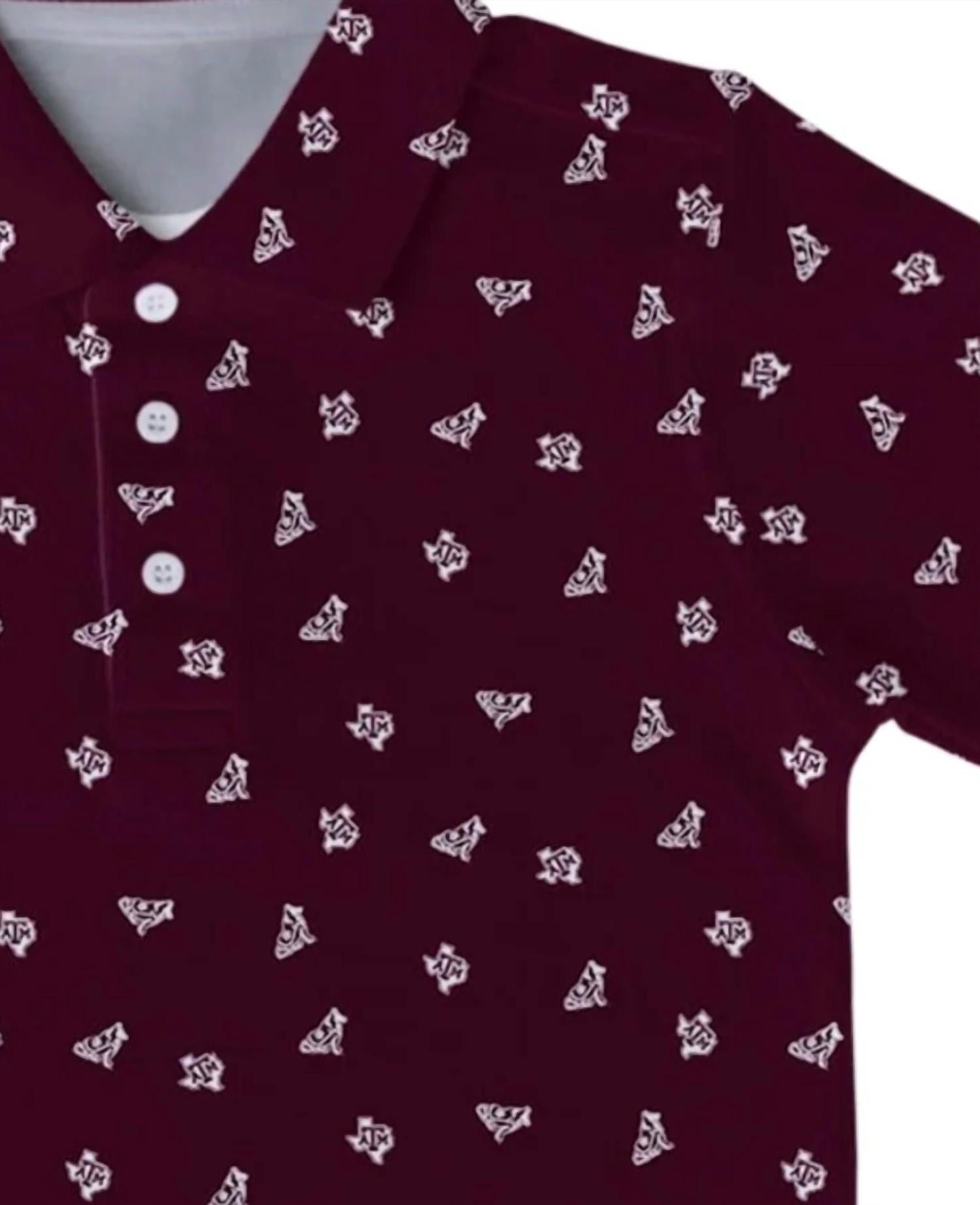 Vive La Fete - Boy's Texas A&m Aggies Logo Performance Polo Shirt