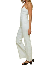 Blue Blush Chain Shoulder Detail Denim Jumpsuit in white - women's pants - alternate view
