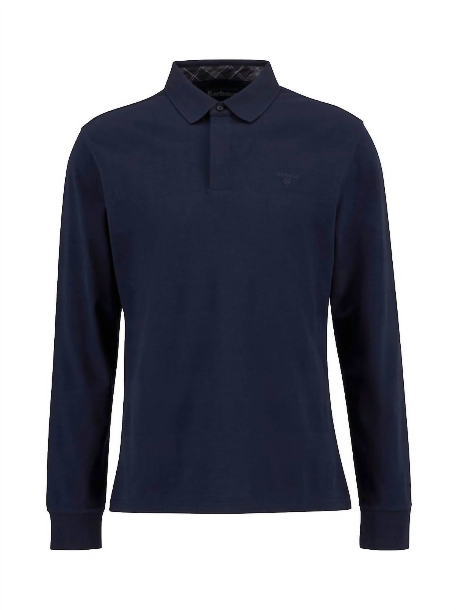 Barbour Men’s Long Sleeve Polo in blue - men's shirt - view 4