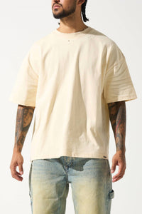 SERENEDE Four Corners Cotton T-shirt in butter yellow - men's t-shirt