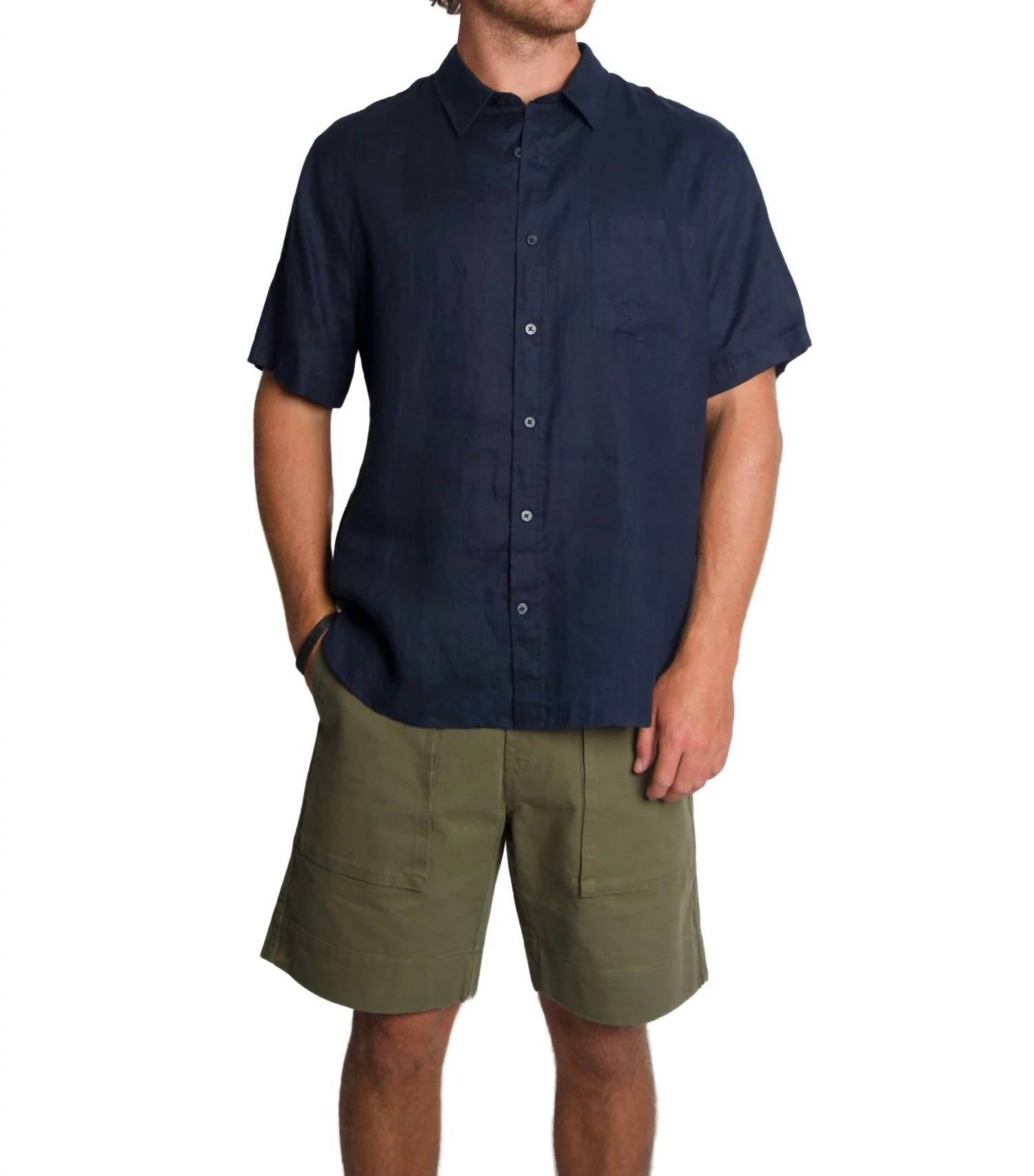 Vince - Linen Short Sleeve Top