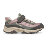 MERRELL Little Kid's Moab Speed A/c Low Waterproof Sneaker in dusty pink olive - kids' sneaker - detail view