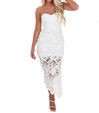 Lena - Flatter Me Floral Lace Midi Dress