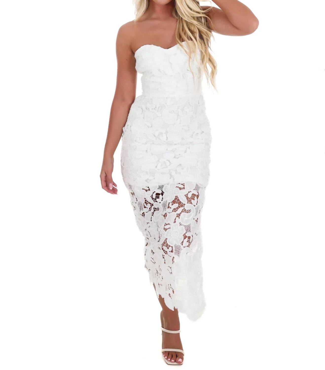 Lena - Flatter Me Floral Lace Midi Dress