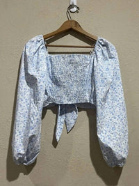Mable - Long Sleeve Tie-front Top