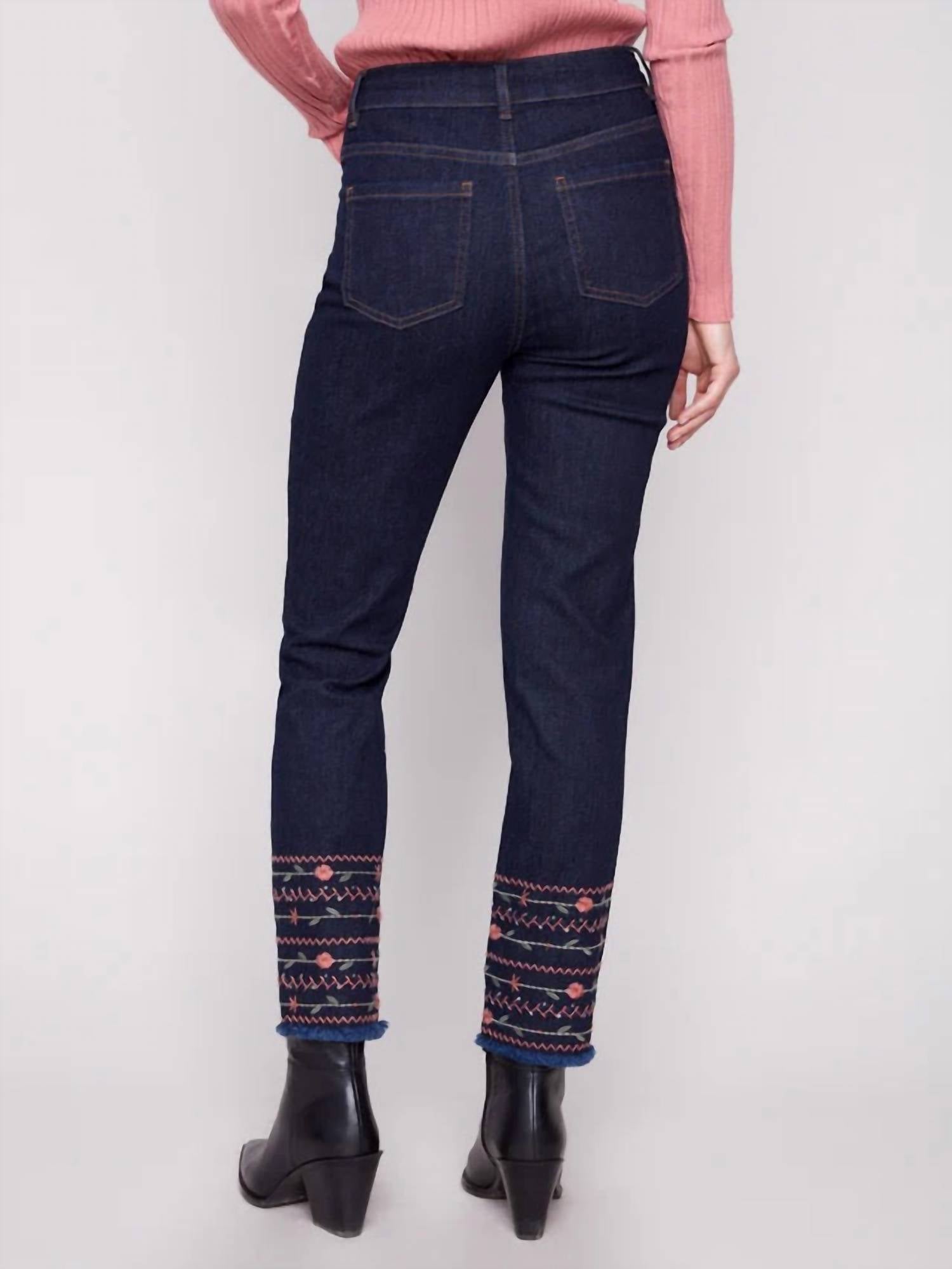 Charlie B - Embroidered Hem Jeans