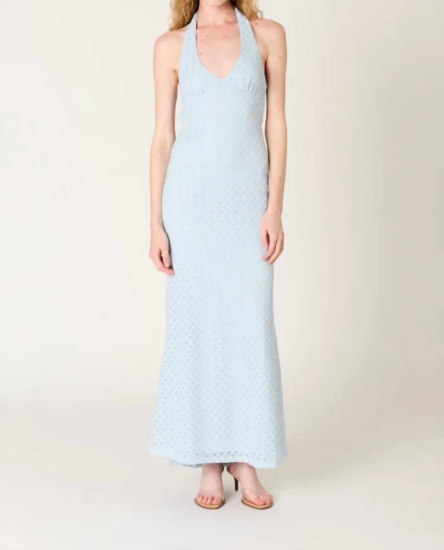 Nia - Pluma Halter Crochet Maxi Dress