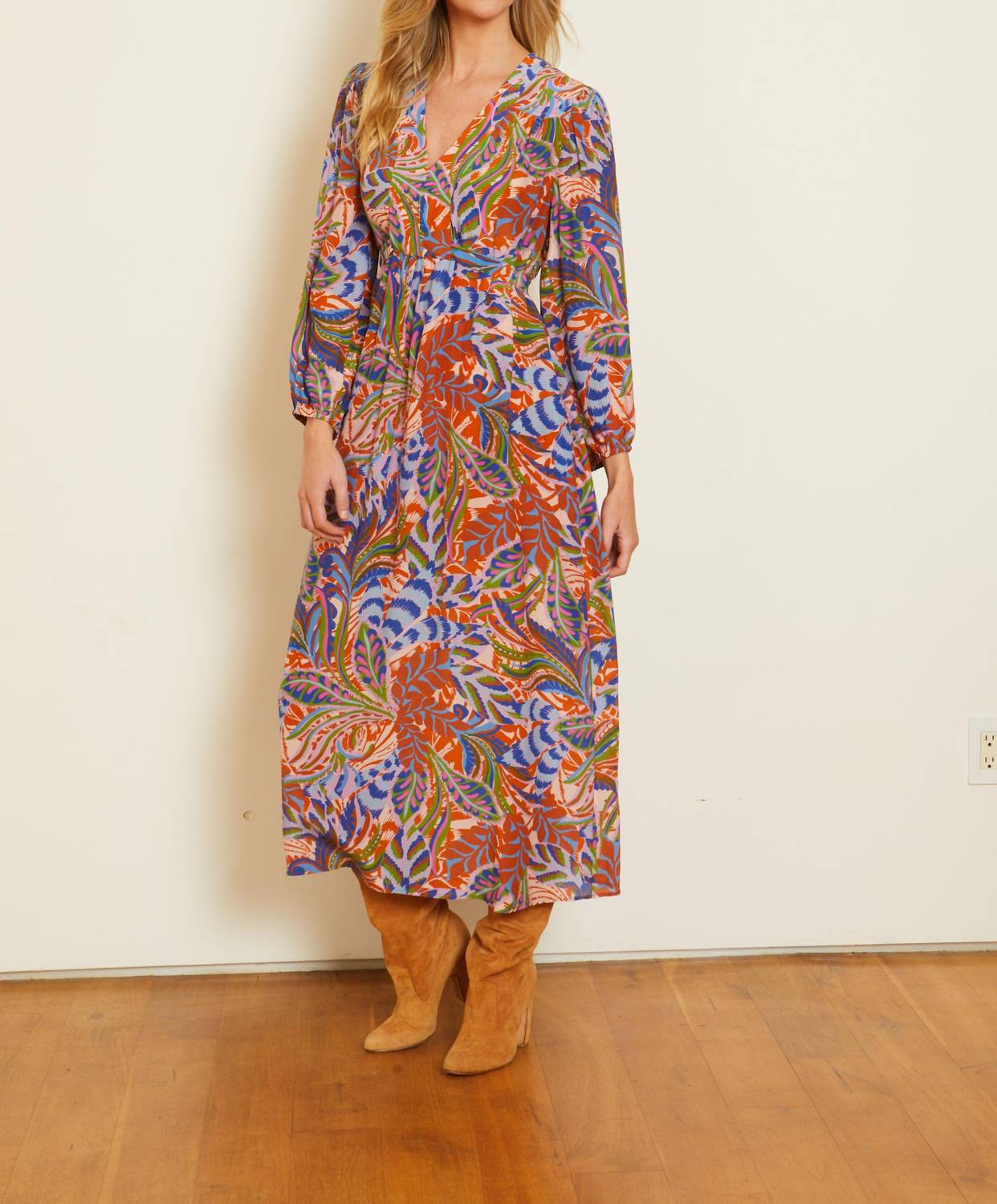 Caballero - Darcy Long Sleeve Midi Dress