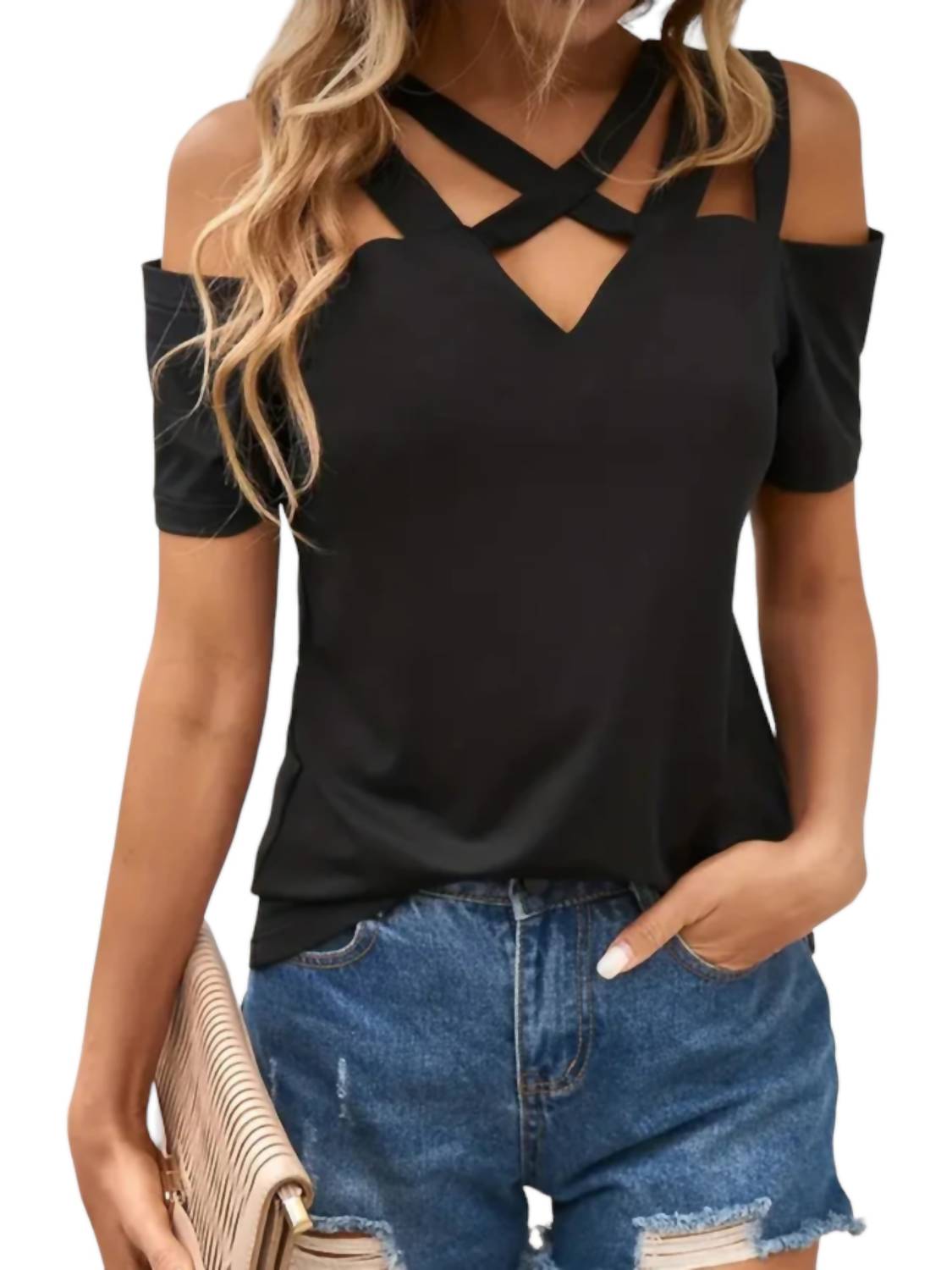 Shiying - Off the Shoulder Strappy Top