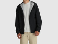 OUTDOOR RESEARCH Men's Stratoburst Rain Jacket in black - men's sweater - detail view