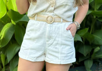 Davi & Dani - Twill Woven Paperbag Shorts With Belt