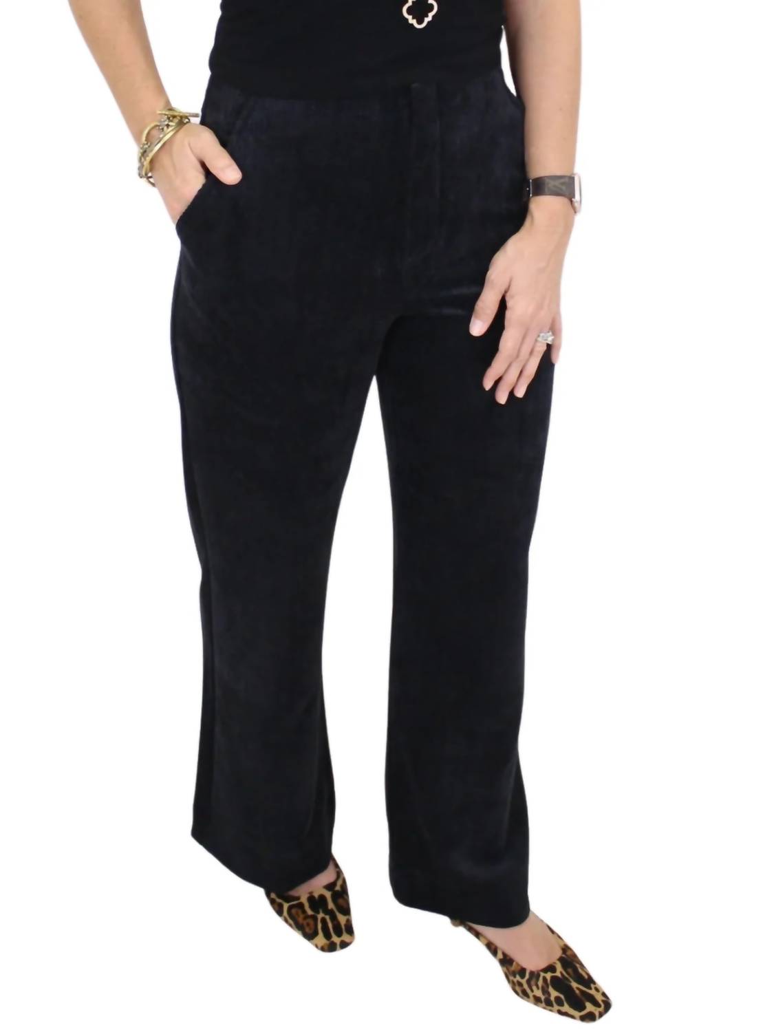 Current Air - Corduroy Cropped Flare Trousers