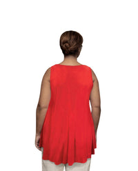 On The Plus Side - Solid Sleeveless Swing Tank Top - Plus