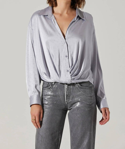 Astr - Sebio Satin Rhinestone Blouse