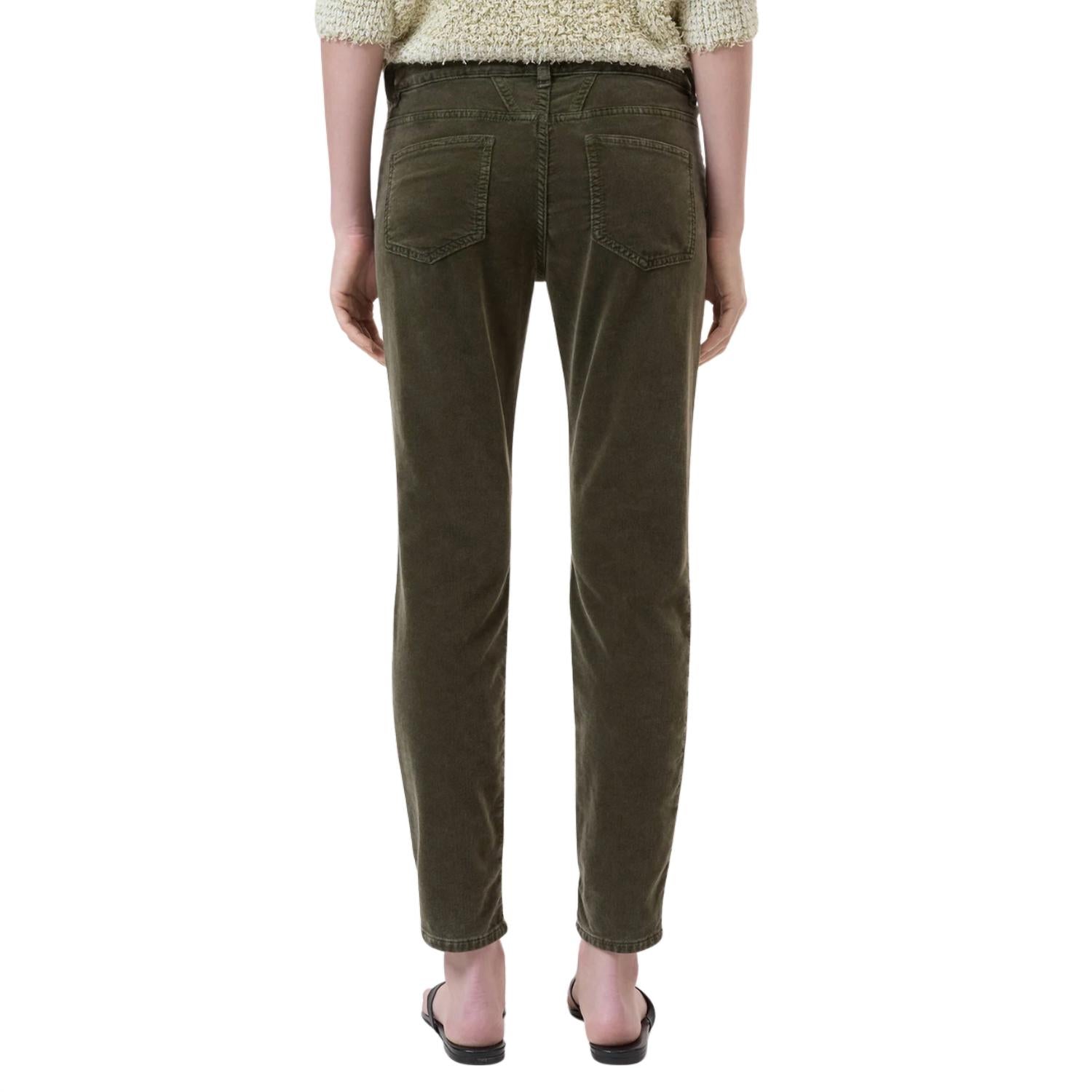 CLOSED Baker Velvet Skinny Jean in ver green - women's jeans - detail view