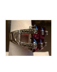 P & K Jewelry - Women's Sterling Marcasite 4 Stone Ring