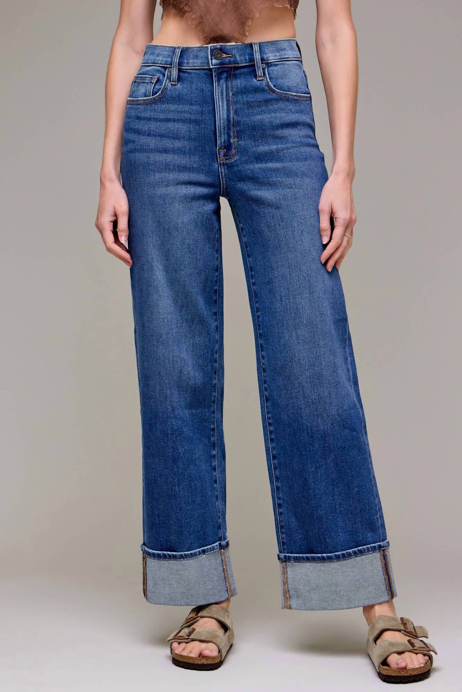 Hidden - Cuffed Stretch Dad Jean