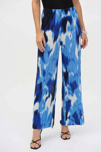 Joseph Ribkoff - Pleated Tropical Print Wide-leg Pants