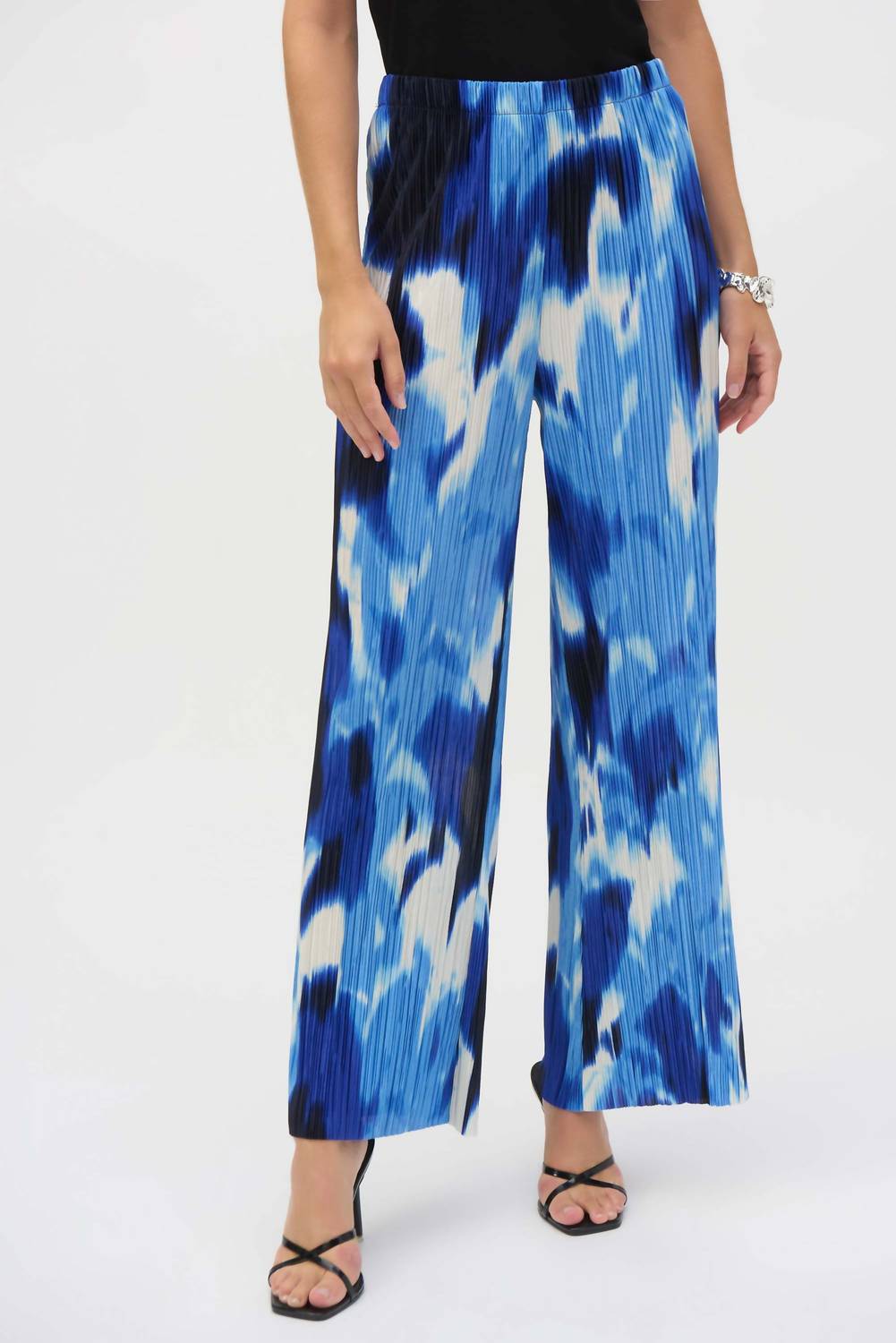 Joseph Ribkoff - Pleated Tropical Print Wide-leg Pants