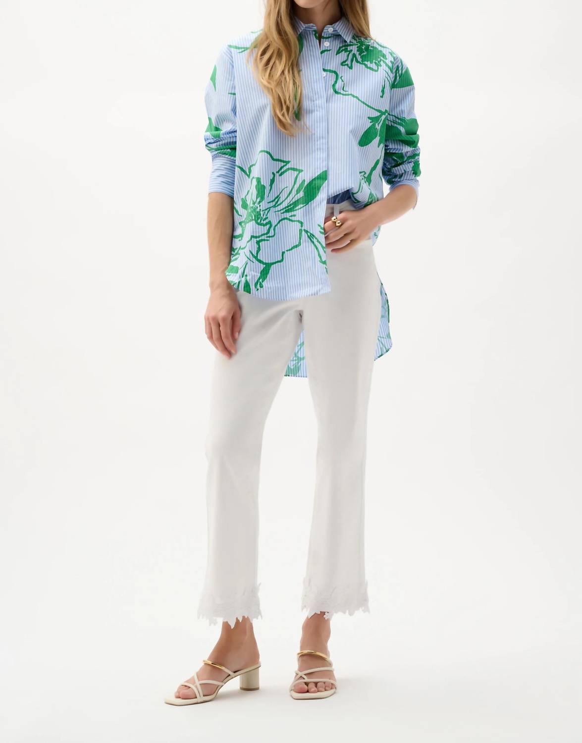 Joseph Ribkoff - Cotton Stripe Floral Print Blouse