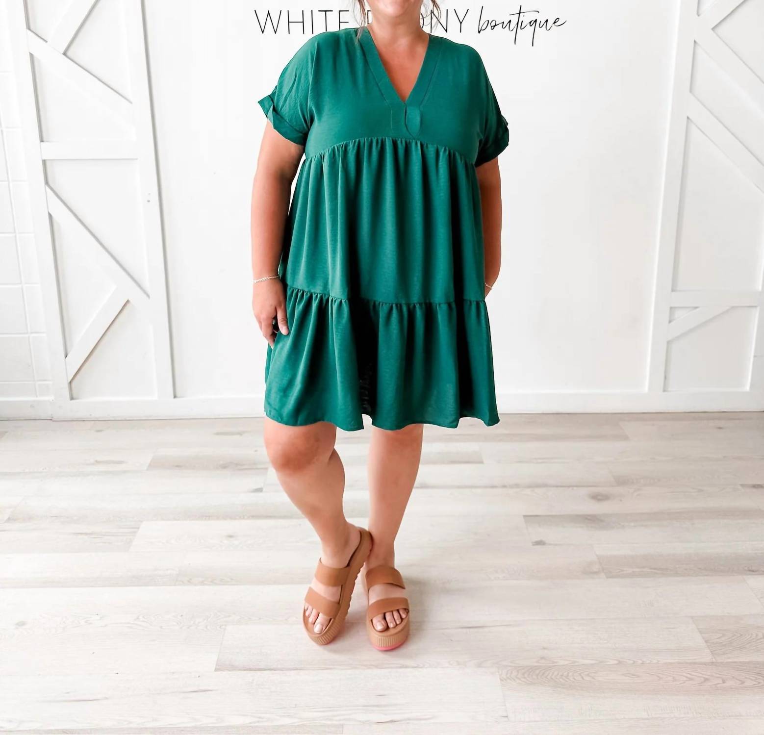She + Sky - Caroline V-Neck Tiered Dress