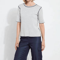 Lysse Odessa Reversible Tee in navy grey - women's t-shirt - view 4
