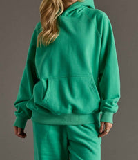Panache Apparel Relaxed Hooded Sweatshirt in green - women's top