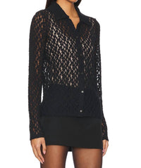Vince - Floral Smocked Long Sleeve Button Up Top