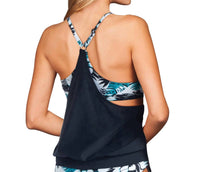 Bh Sport - Layered Laser Cut with Attached Sports Bra Tank Top