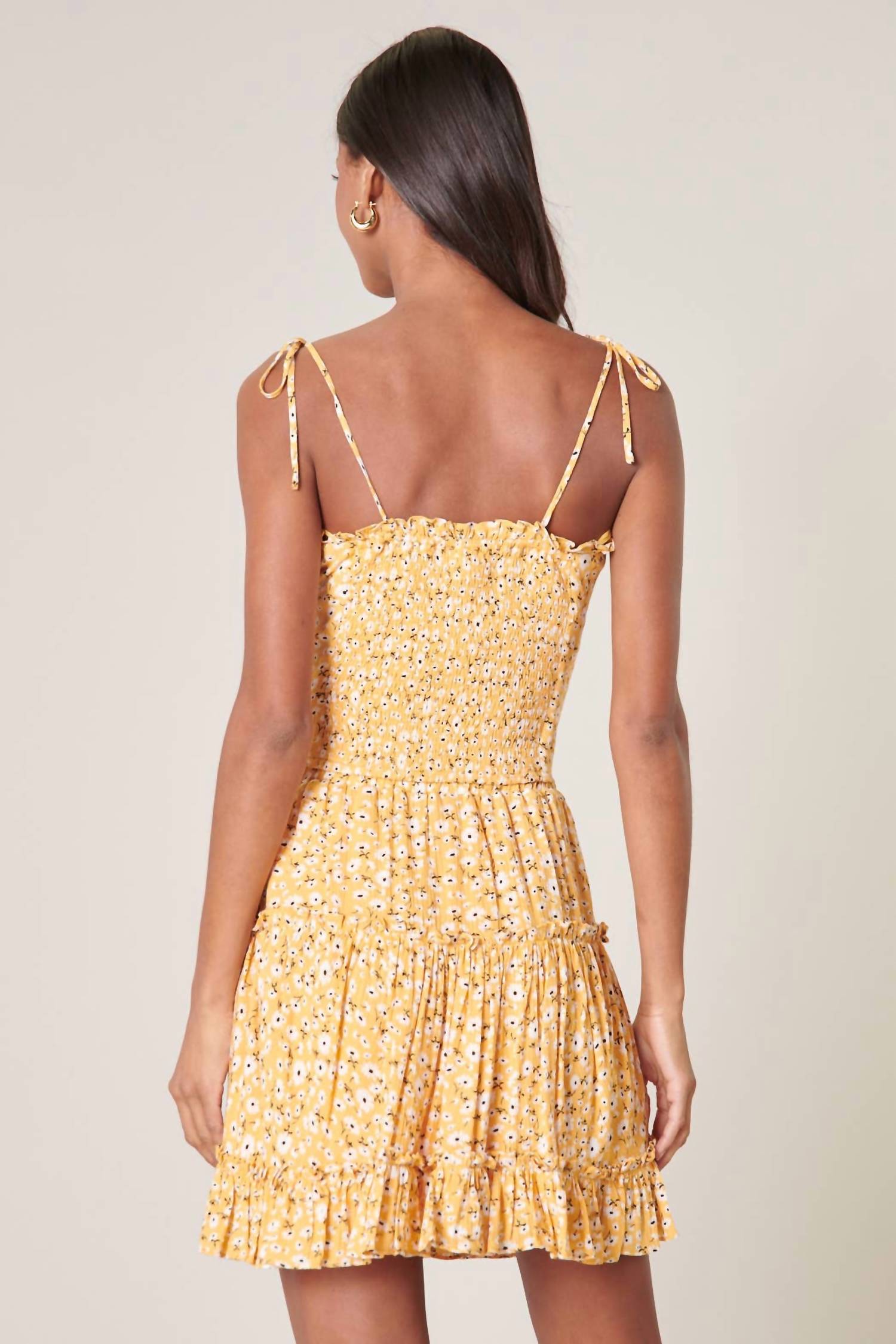 Sugarlips - Doreen Daisy Tie Strap Smocked Back Top