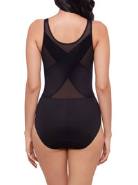 Miraclesuit Back Wrap Shaping Bodysuit in black - women's shirt - alternate view