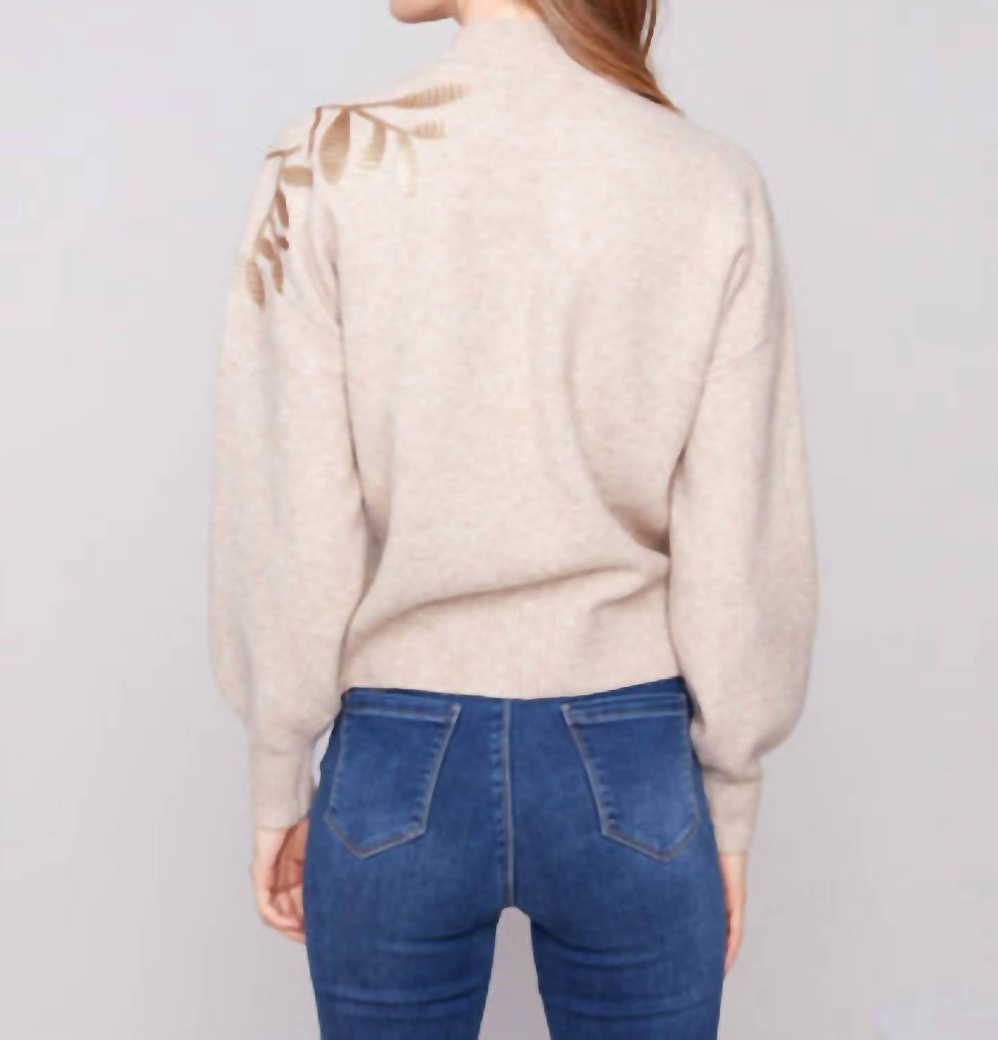 Charlie B - Mockneck Sweater With Sequin Detail