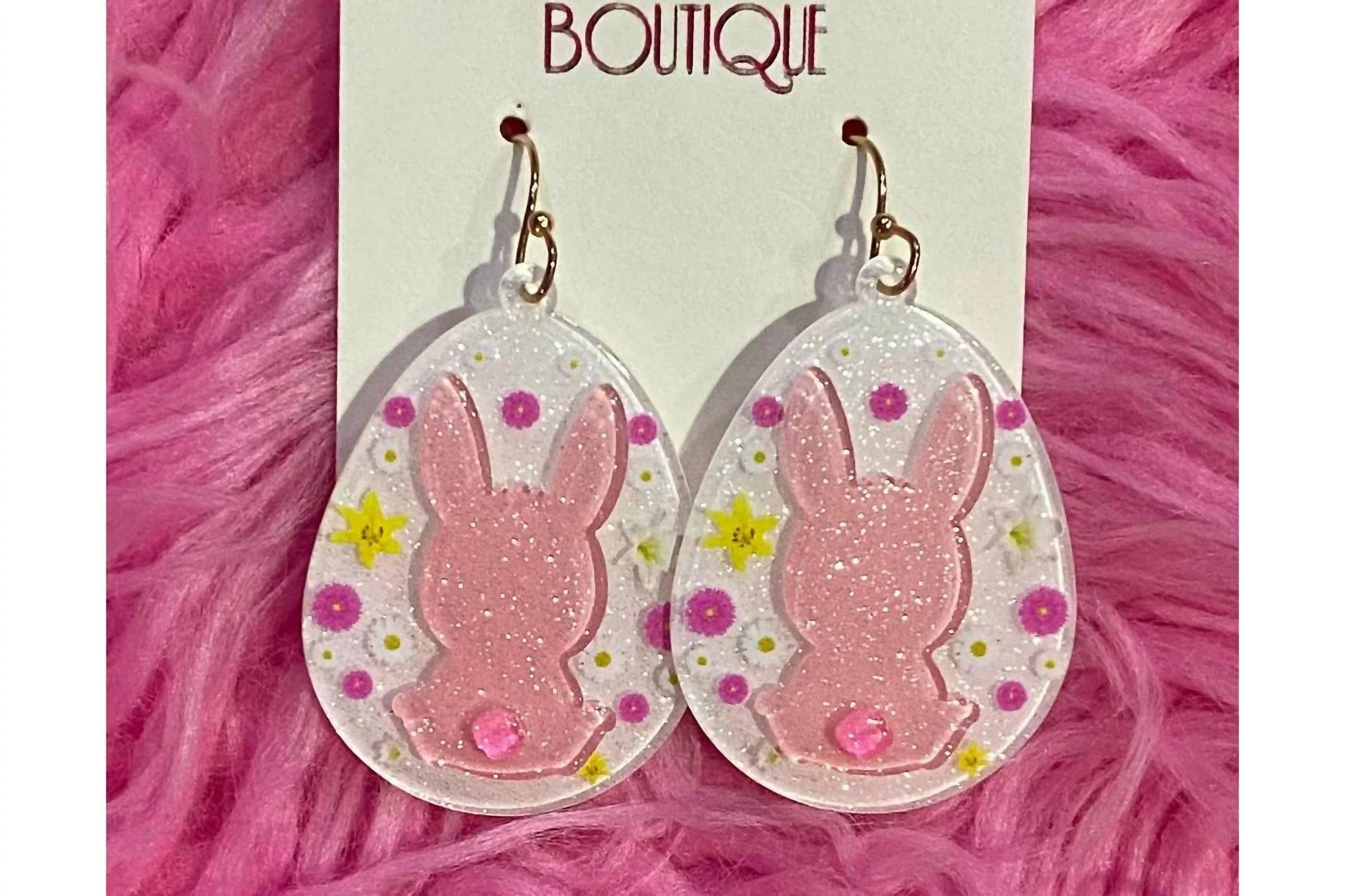 Posh - Women's Easter Bunny Egg Acrylic Earrings