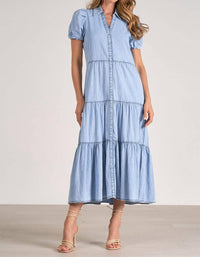 Elan - Cotton Short Sleeve Midi Dress