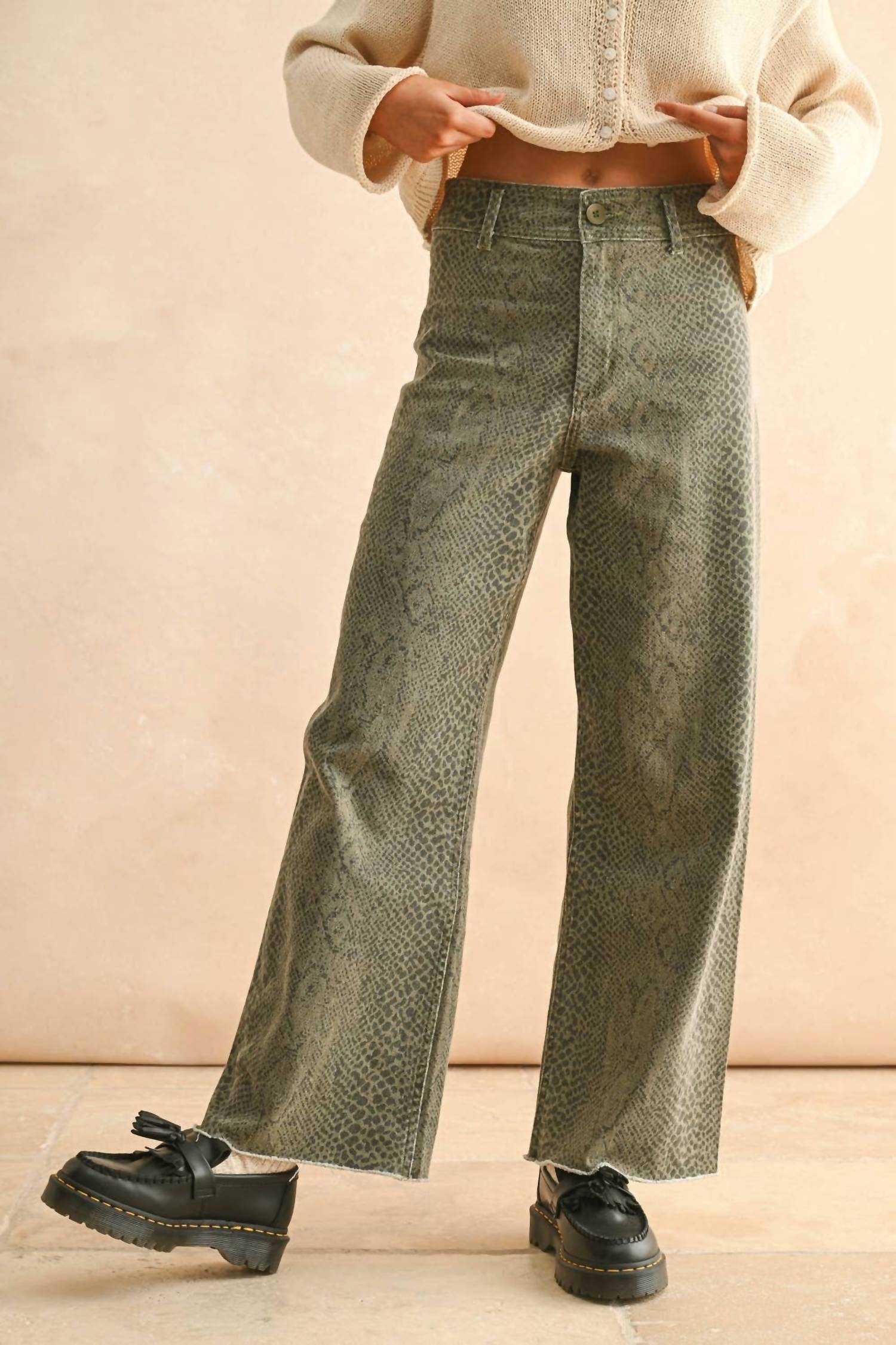 Miou Muse - Snake Print Pants