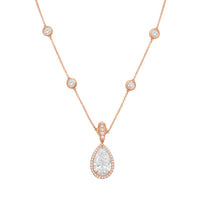 Diana M Jewels - Women's Pear & Round Lab-Grown Diamond Pendant Necklace (15.00 Ct) - Grand