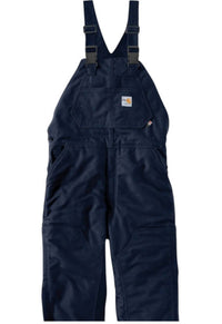carhartt Men's Fire Resistant Duck Bib Quilt Overalls in dark navy - men's jeans - detail view