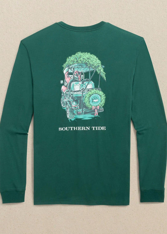 Southern Tide - Men's Club Car Santa Long Sleeve T-shirt