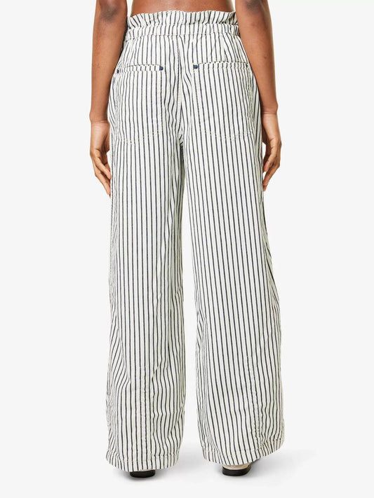 Free People - Dakota Cinched Striped Denim Trousers