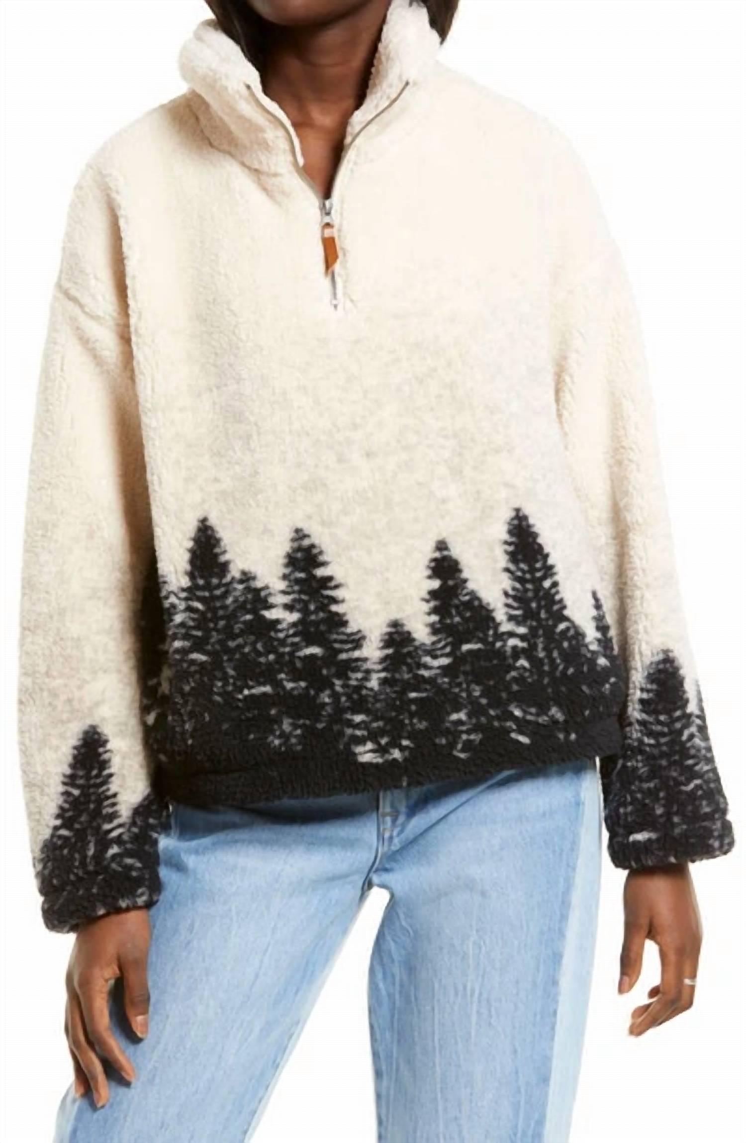 Weekend Los Angeles - Forest Pattern Quarter Zip Pullover