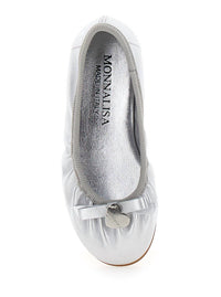 MONNALISA Girl's Laminated Leather Ballet Flats in silver - kids' shoe - view 4