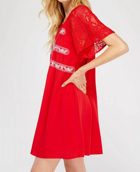 Entro - Lace & Embroidered Mini Dress