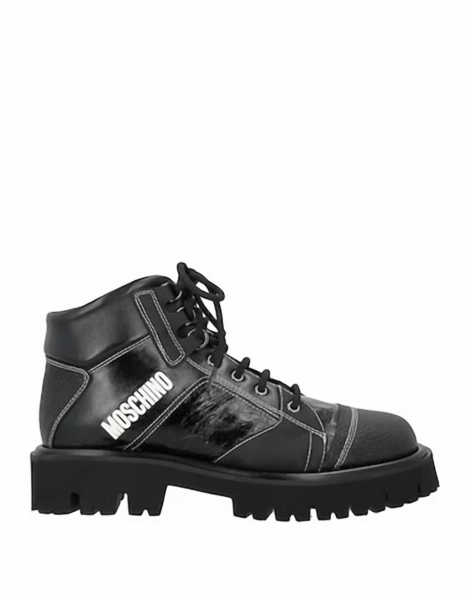 Moschino - Women's Logo-print Leather Boots