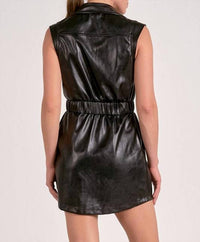 Elan - Faux Leather Mini Dress