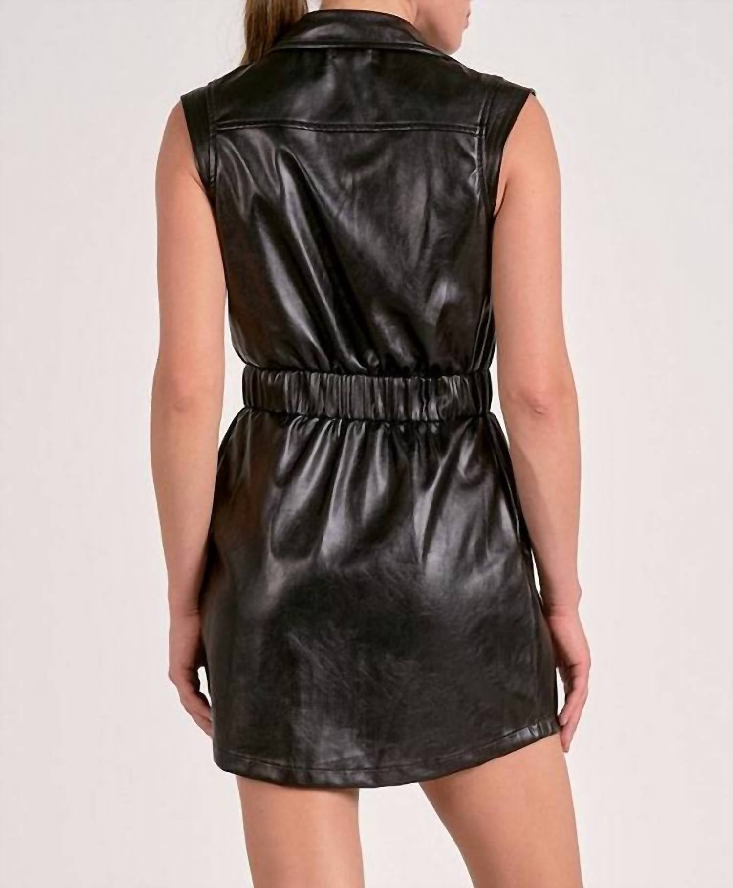 Elan - Faux Leather Mini Dress