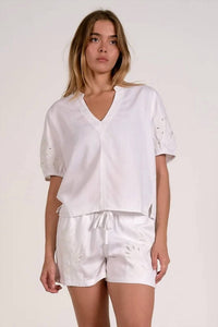 Elan - Short Sleeve V-neck Tops