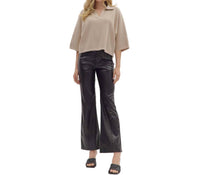 entro Solid 3/4 Sleeve V Neck Collar Knit Top in stone - women's sweater - view 6