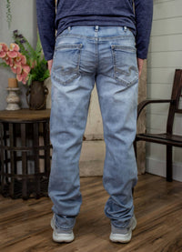 Silver Jeans Co Eddie Relaxed Fit Straight Leg Jeans in light indigo - men's jeans - alternate view
