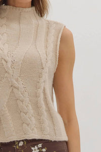 Entro - Mock Star Cable Knit Sweater Vest